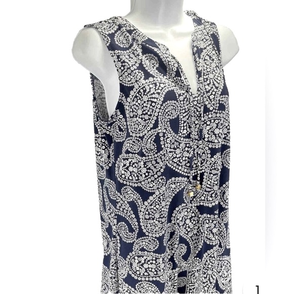 MICHAEL Michael Kors Navy and White Paisley Dress - Picture 2 of 13